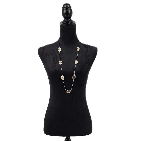 Landau Filigree Silver and Gold Necklace and CZ Earring Set - Picture 1 of 4